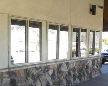 Looking at office widows from the outside with Sunglo's Decorative Window Film