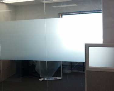 Office Cubicle with Sunglo's Decorative Window Film